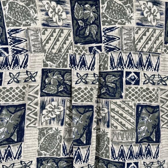 Field & Stream Mens 100% Silk Button Up Hawaiian Tropical Shirt Size L Pineapple - Picture 3 of 10